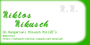 miklos mikusch business card
